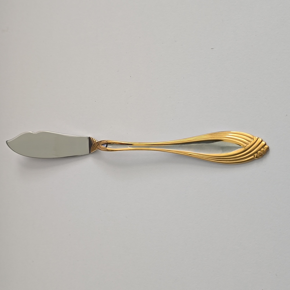 Oneida Community Gold Twist Handle Stainless Steel Knife – 6.5"